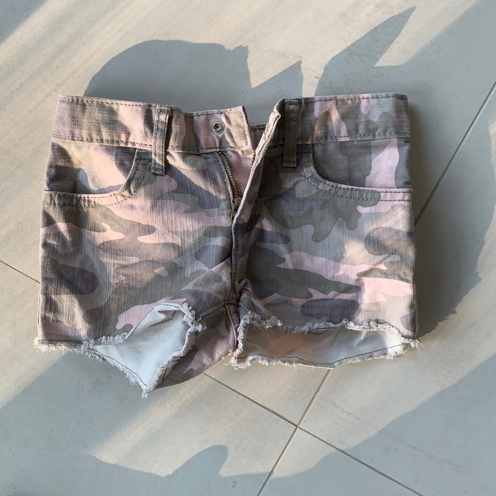 Army Print Jean Shorts